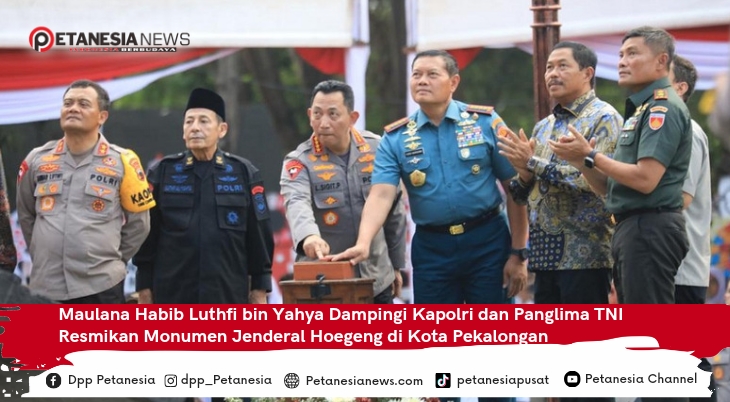 Maulana Habib Luthfi bin Yahya Dampingi Kapolri dan Panglima TNI Resmikan Monumen Jenderal Hoegeng di Kota Pekalongan